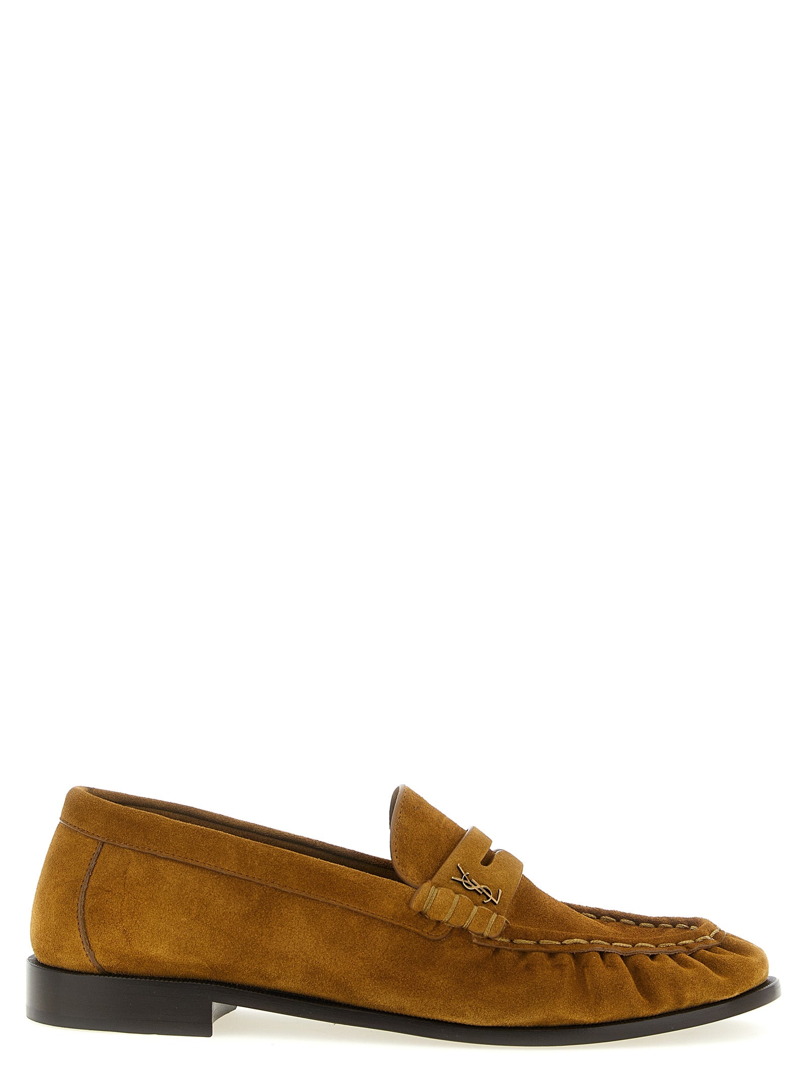 Saint Laurent brune kalveskinn loafers