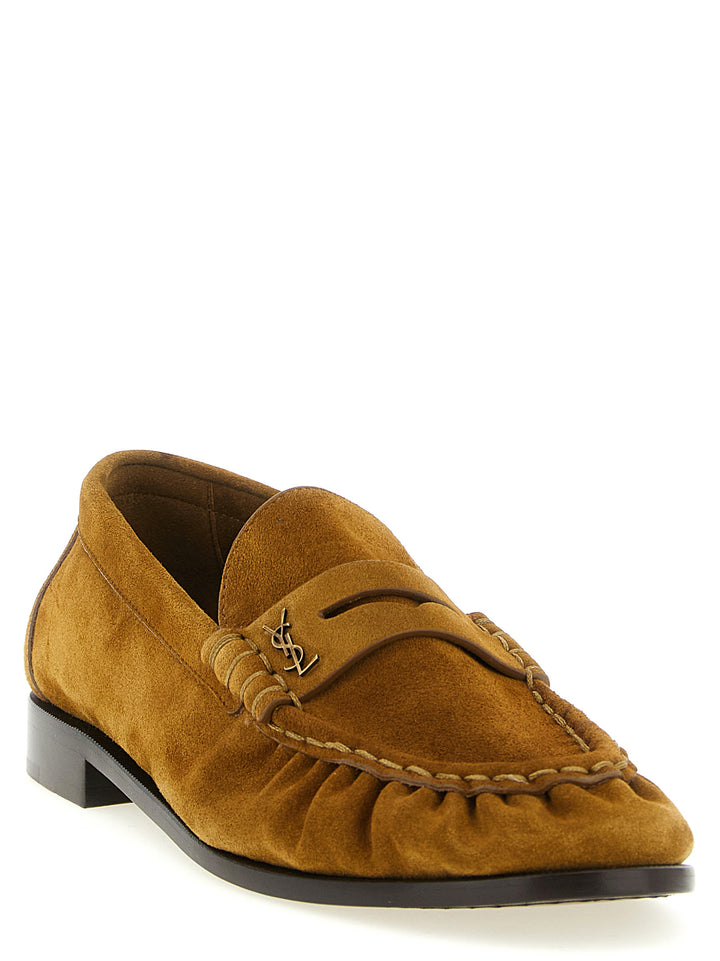 Saint Laurent brune kalveskinn loafers