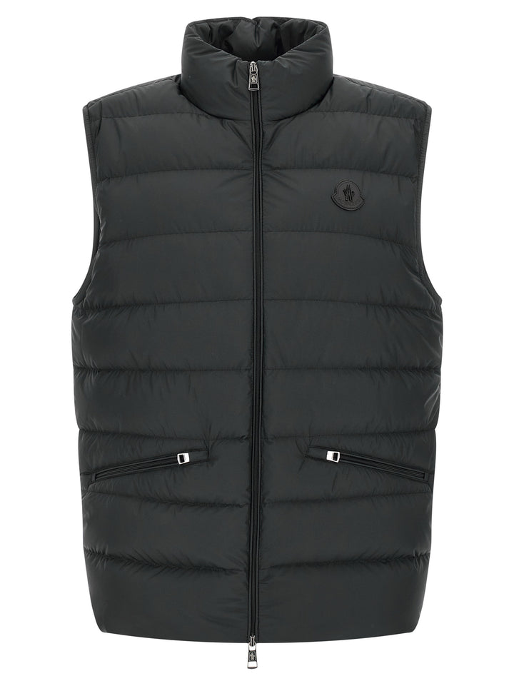 Moncler svart ermeløs jakke i polyester
