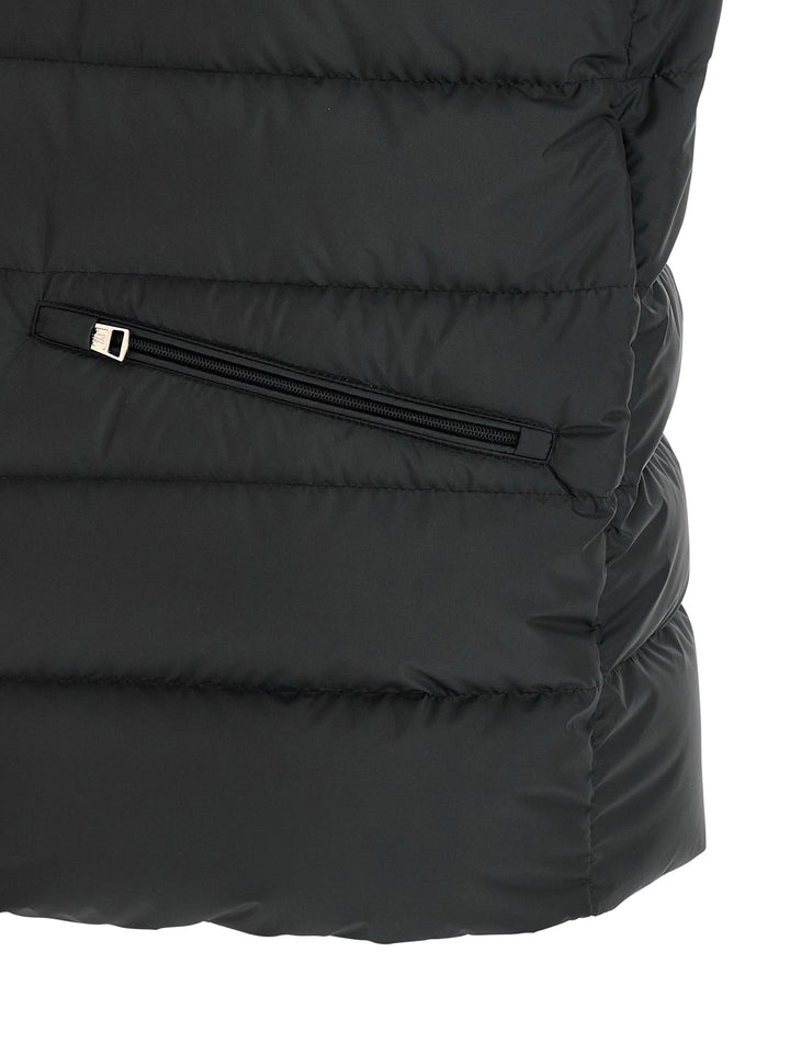 Moncler svart ermeløs jakke i polyester