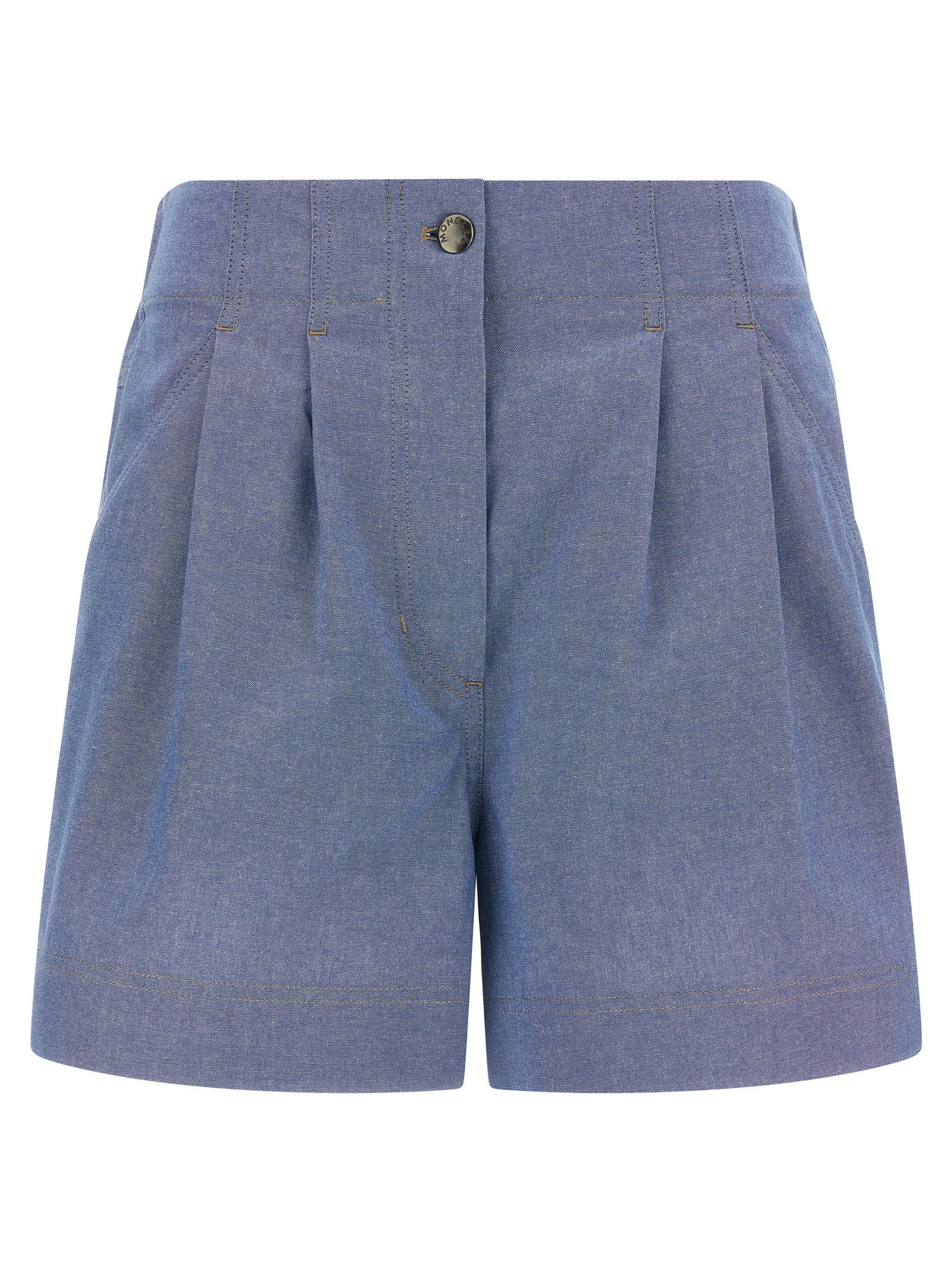 Blue Cotton Bermuda Shorts