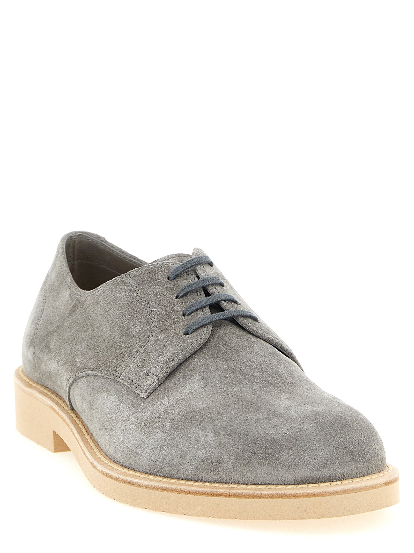 Brunello Cucinelli Oxfords og Derbies i grått skinn