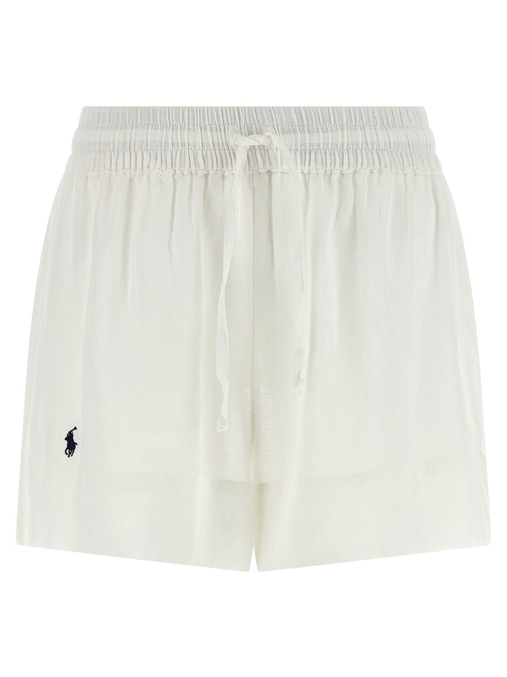 Polo Ralph Lauren Hvit Bermuda Shorts i Økologisk Bomull