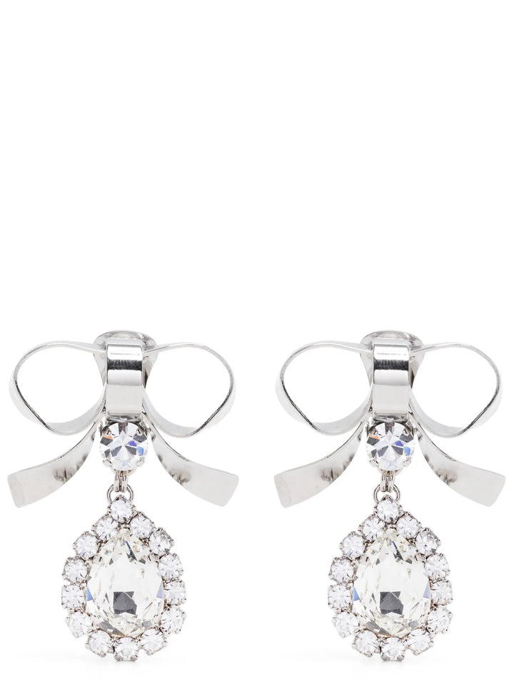 Alessandra Rich Silver Glass øredobber