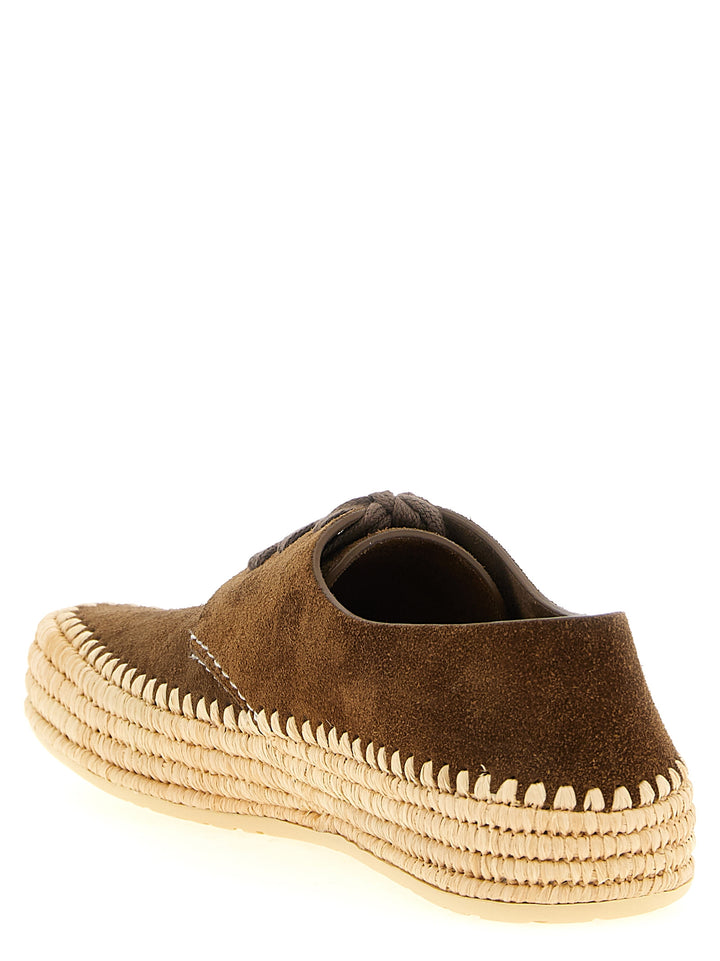 Loewe-espadriller i brunt kalveskinn