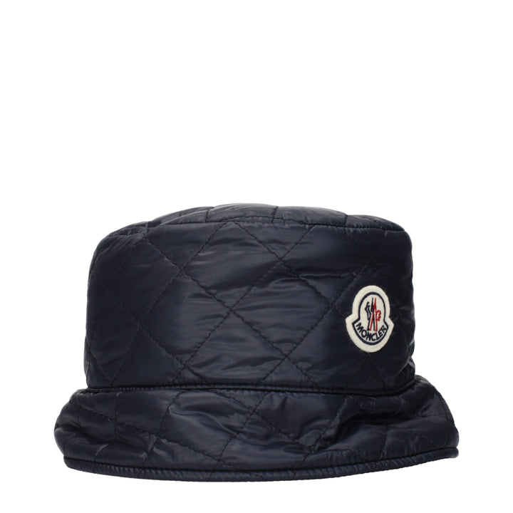 Moncler blå bøttehatt i bomull