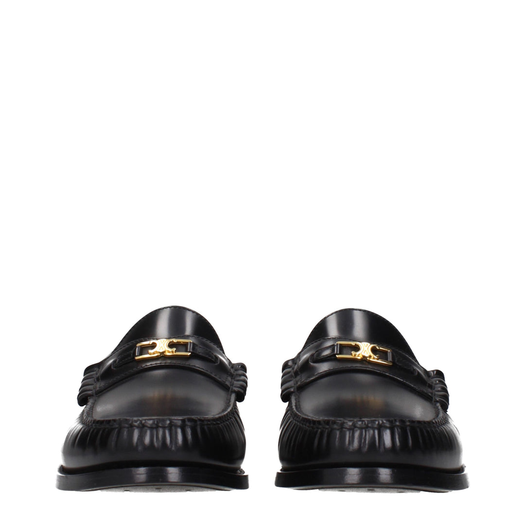 Celine sorte loafers i skinn