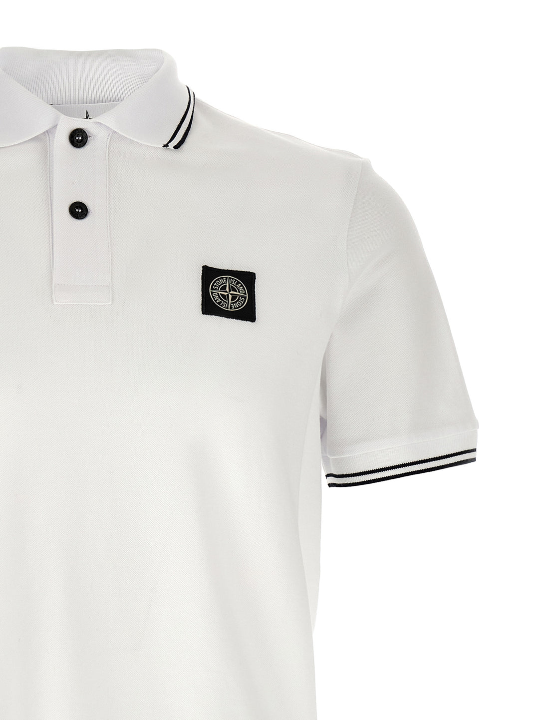 Stone Island hvit bomullspique T-skjorte