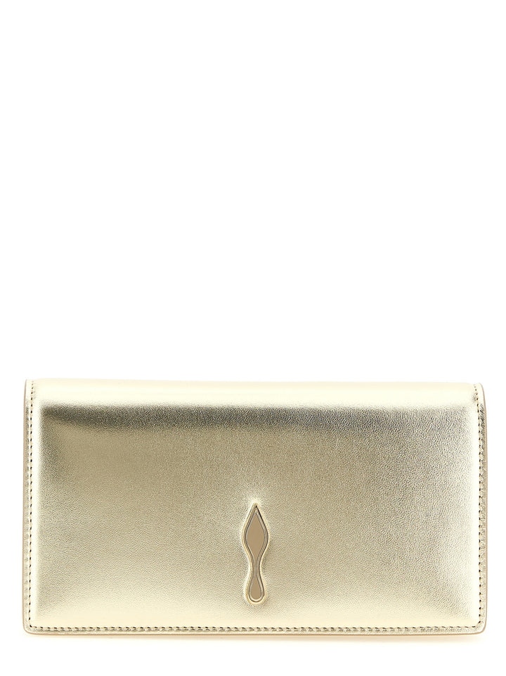 Christian Louboutin clutchveske i gullfarget lammeskinn