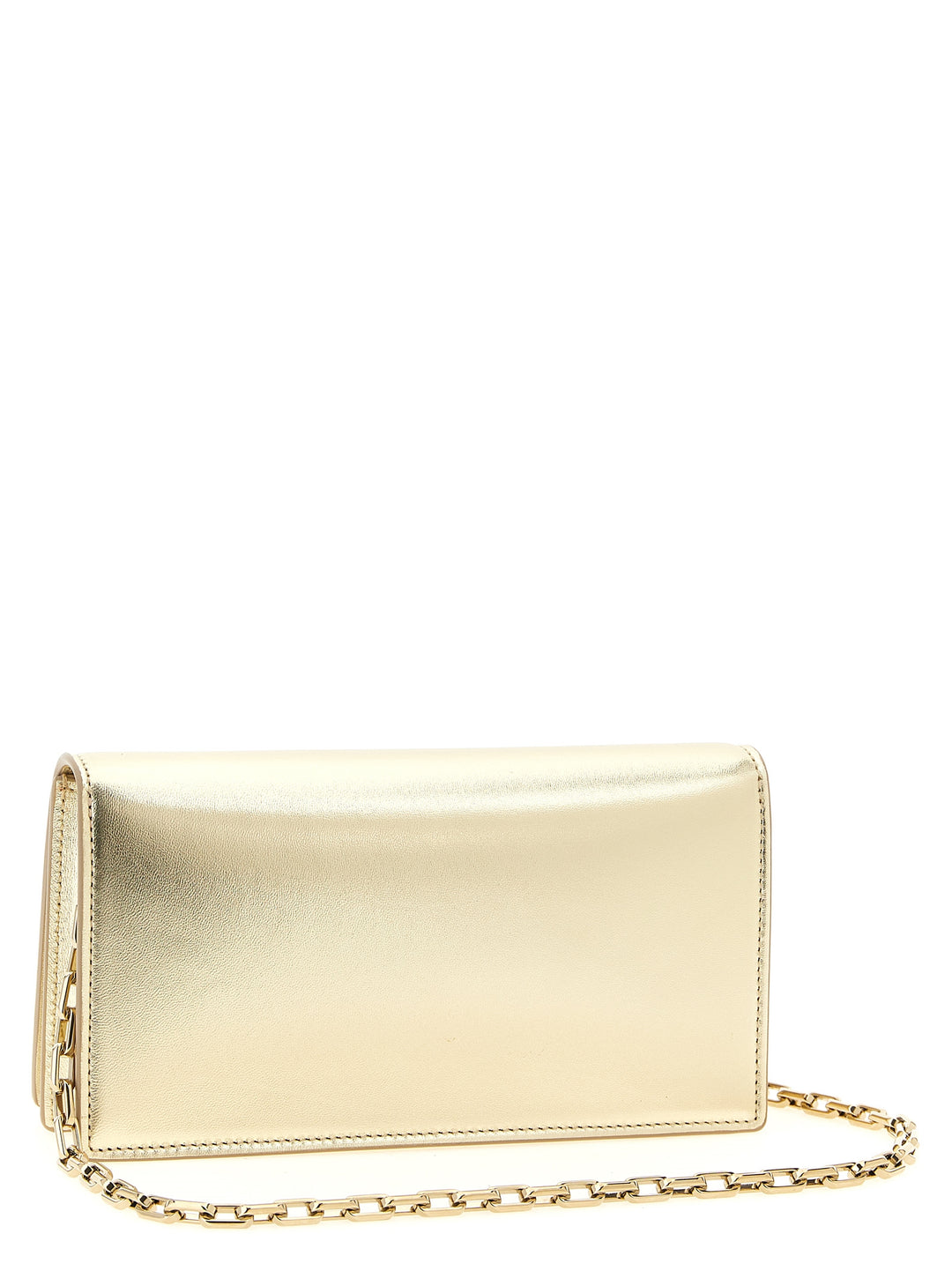 Christian Louboutin clutchveske i gullfarget lammeskinn