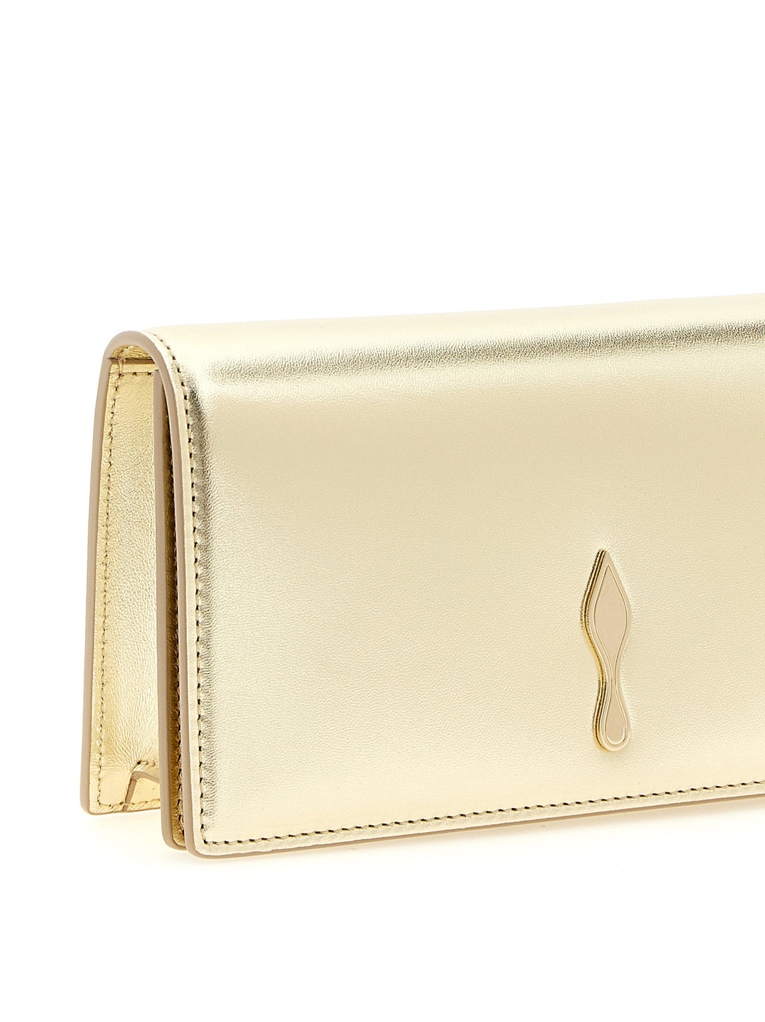 Christian Louboutin clutchveske i gullfarget lammeskinn
