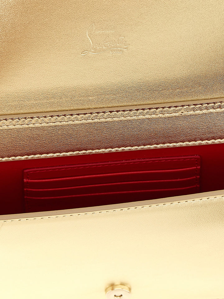 Christian Louboutin clutchveske i gullfarget lammeskinn