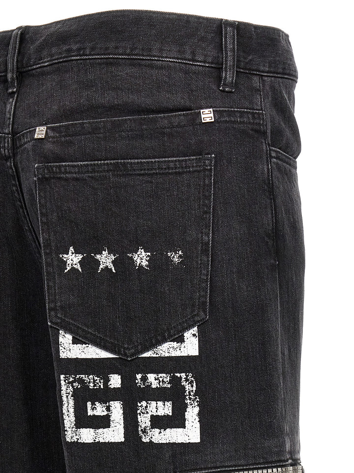 Givenchy Svarte Bomullsjeans Denim