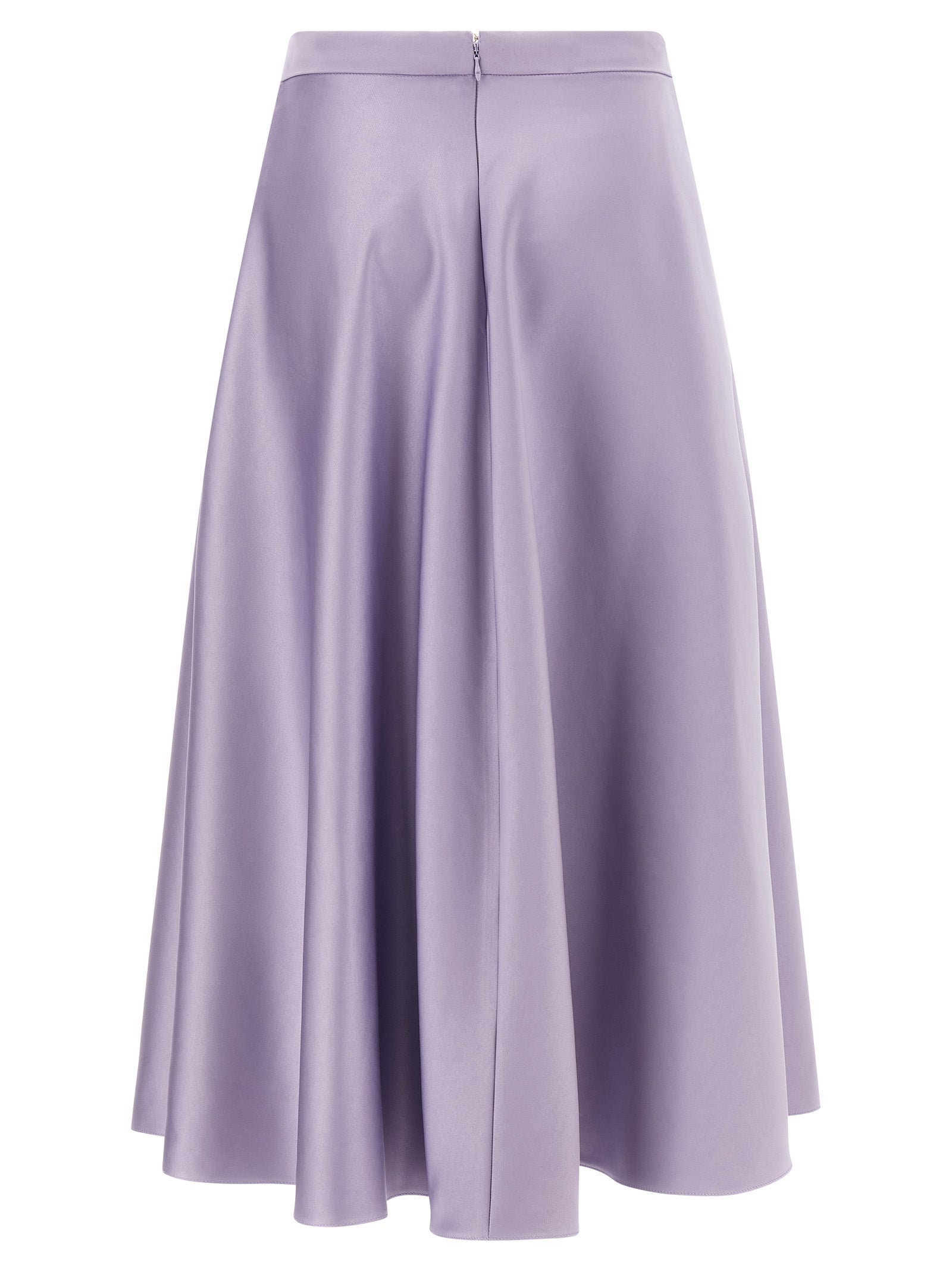 Purple Polyester Midi Skirt