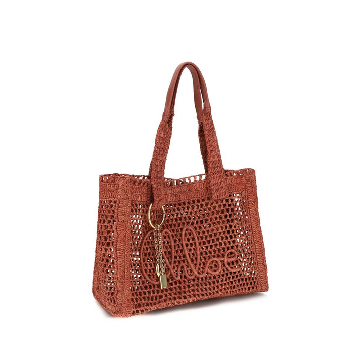 Chloé Brown Raffia Skulderveske