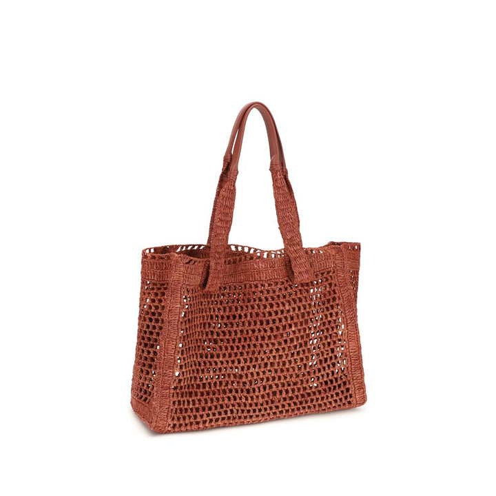 Chloé Brown Raffia Skulderveske