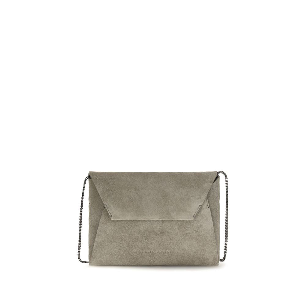 Gray Calf Leather Bos Taurus Clutch Bag