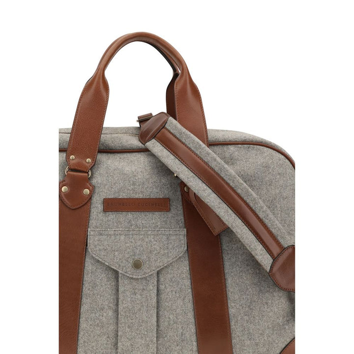 Brunello Cucinelli Beige Ull Oves Aries Bagasje og Reise