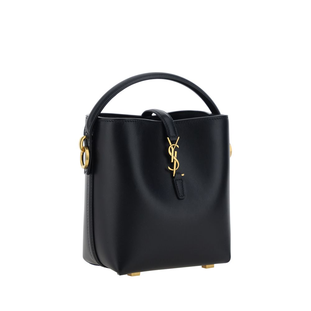 Saint Laurent skulderveske i svart kalveskinn (Bos taurus)