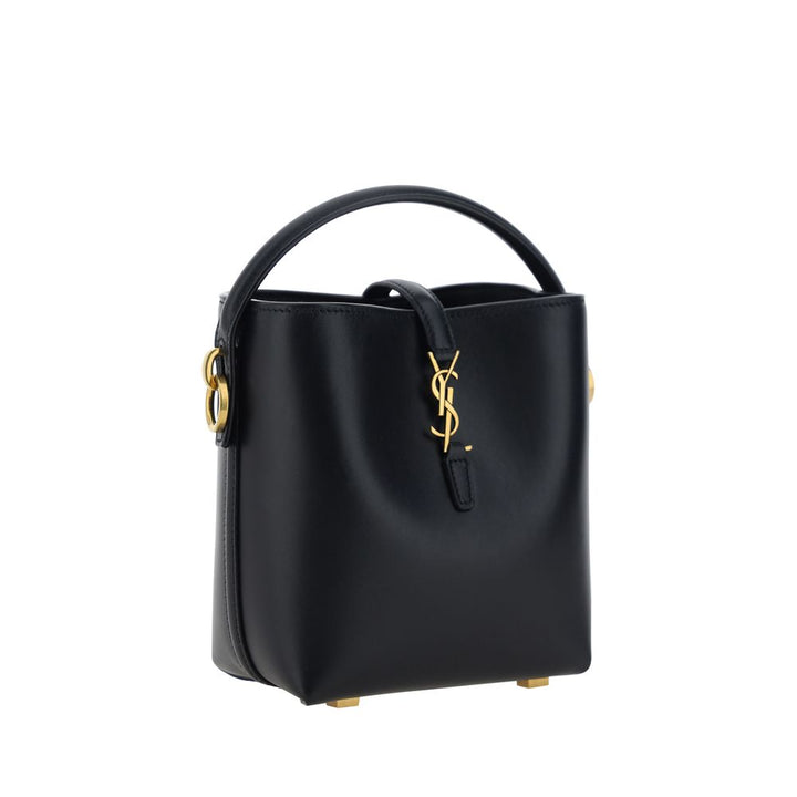 Saint Laurent skulderveske i svart kalveskinn (Bos taurus)