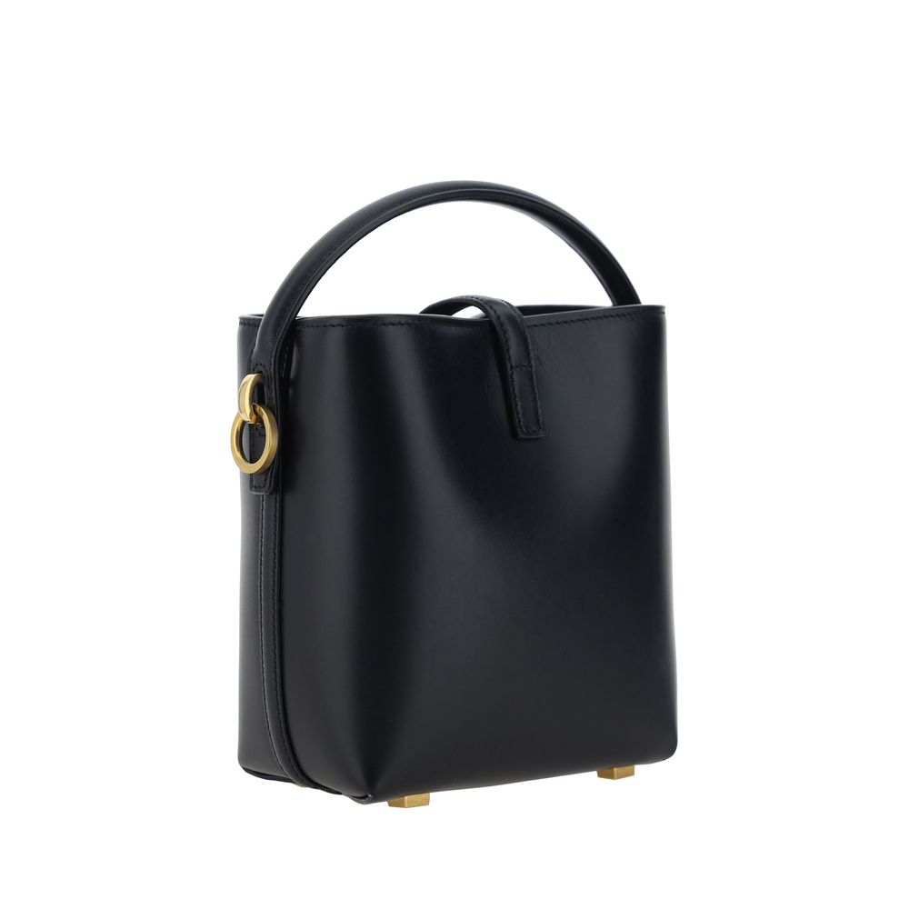 Saint Laurent skulderveske i svart kalveskinn (Bos taurus)