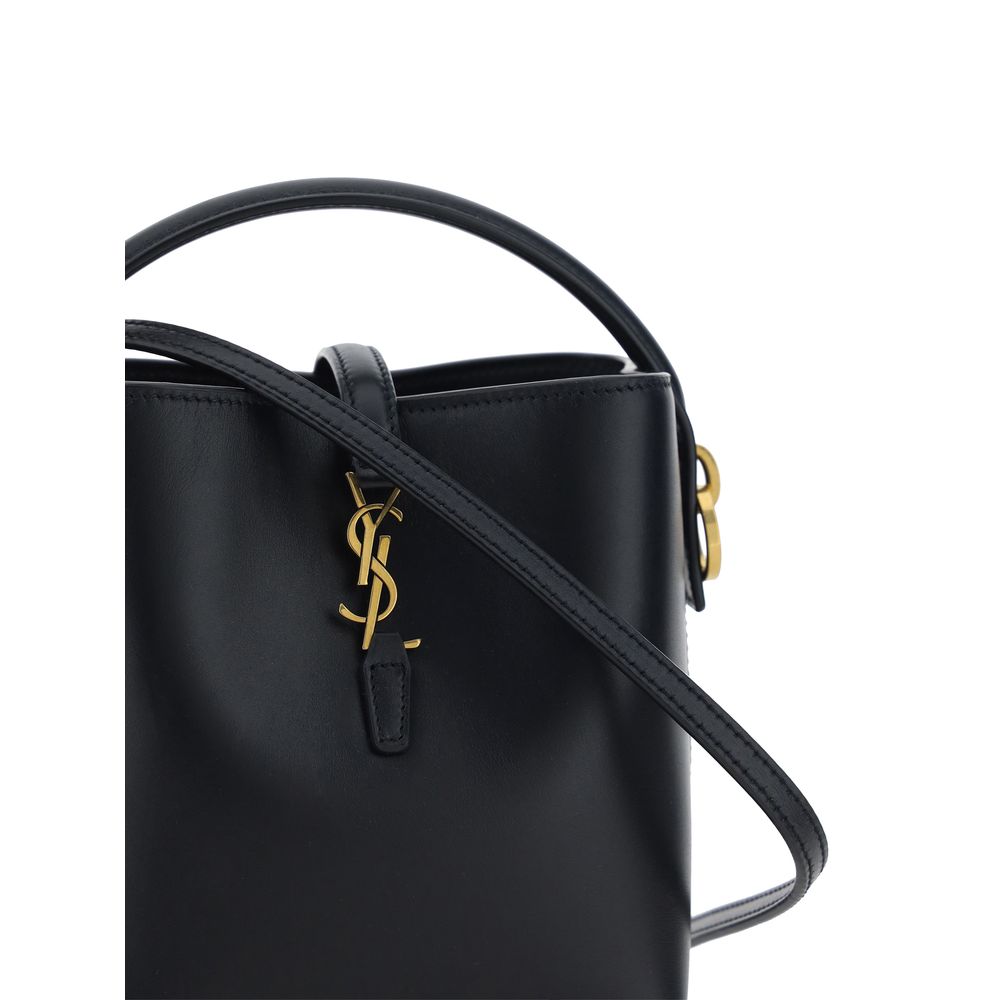 Saint Laurent skulderveske i svart kalveskinn (Bos taurus)