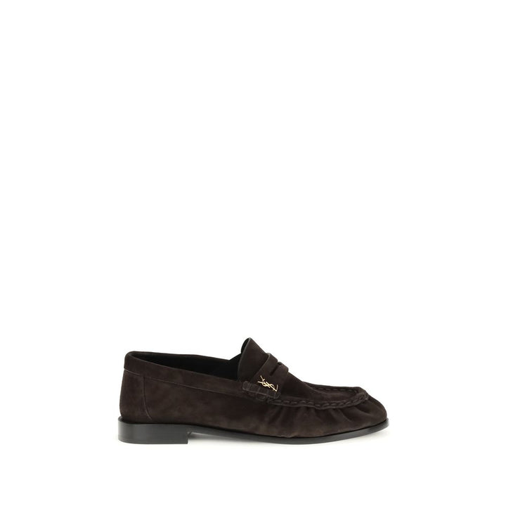 Saint Laurent brune kalveskinn Bos Taurus slip-on loafers
