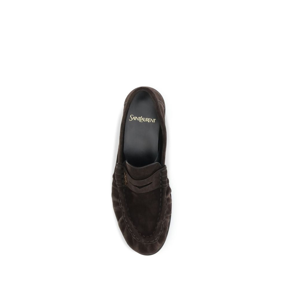 Saint Laurent brune kalveskinn Bos Taurus slip-on loafers