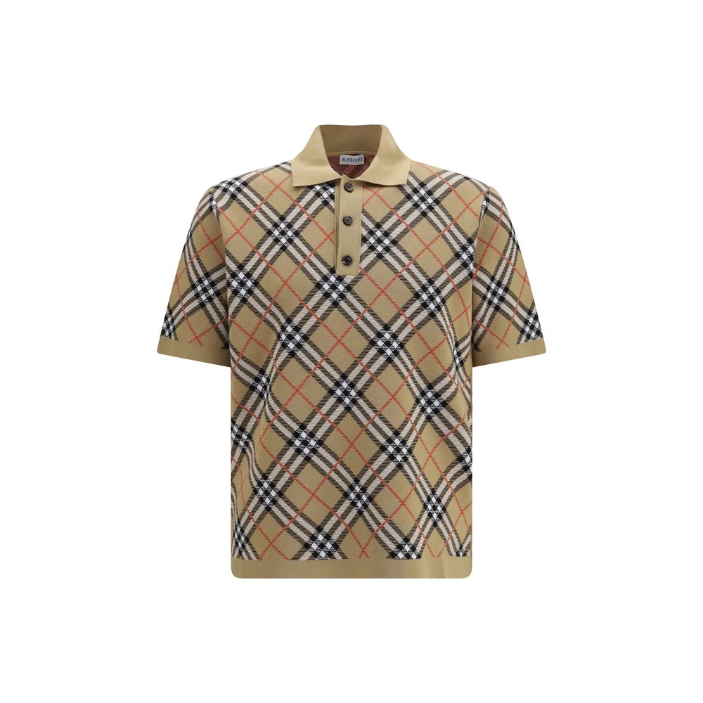 Burberry beige poloskjorte i bomull