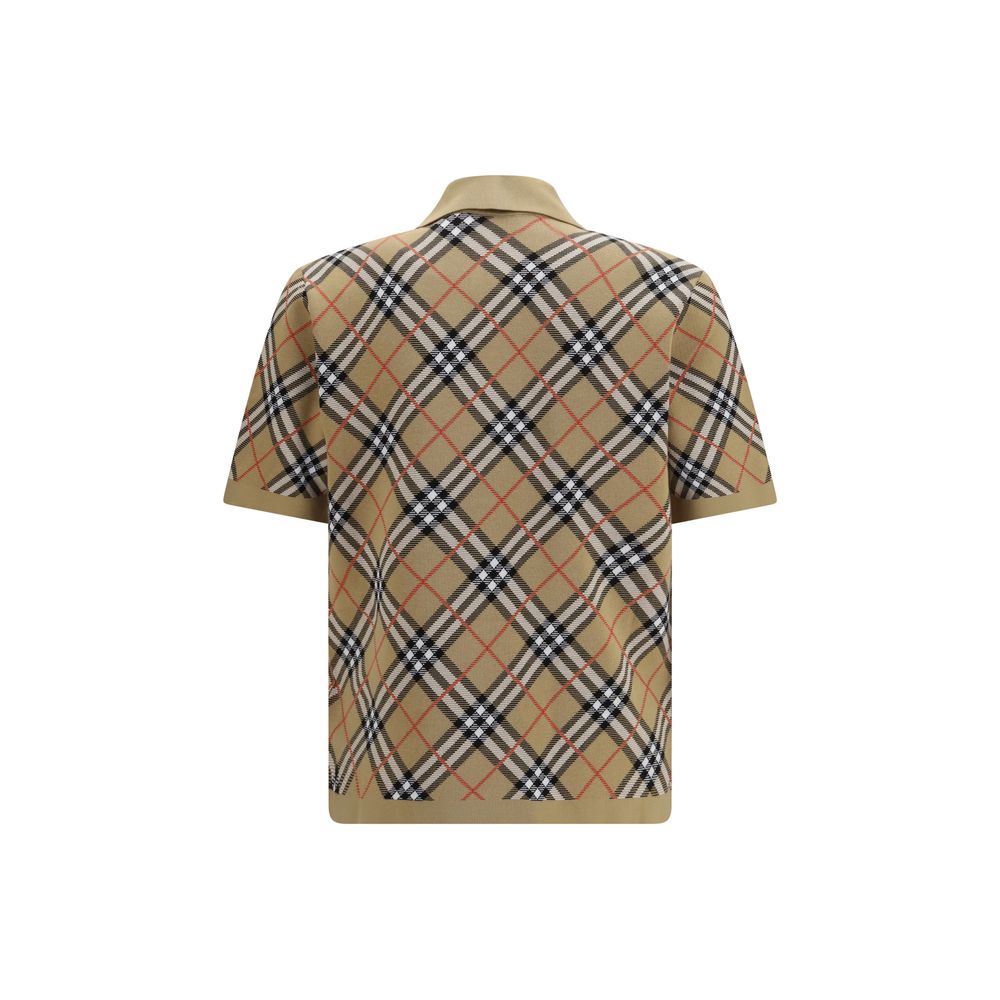 Burberry beige poloskjorte i bomull