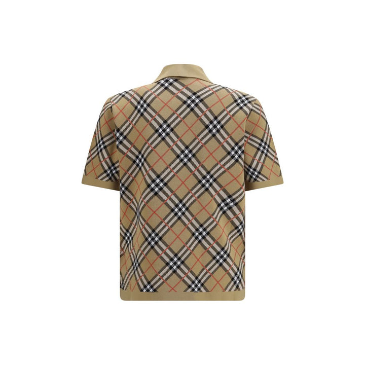Burberry beige poloskjorte i bomull