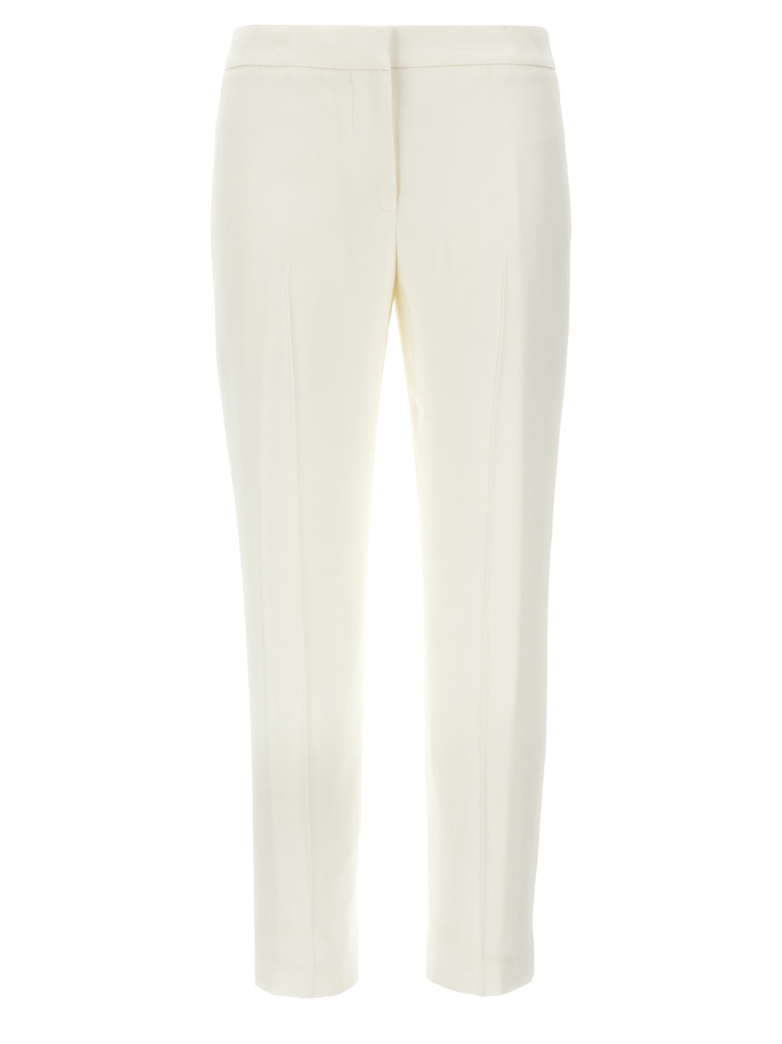 White Viscose Casual Pants
