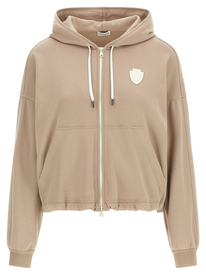 Brunello Cucinelli Beige hettegenser i bomull