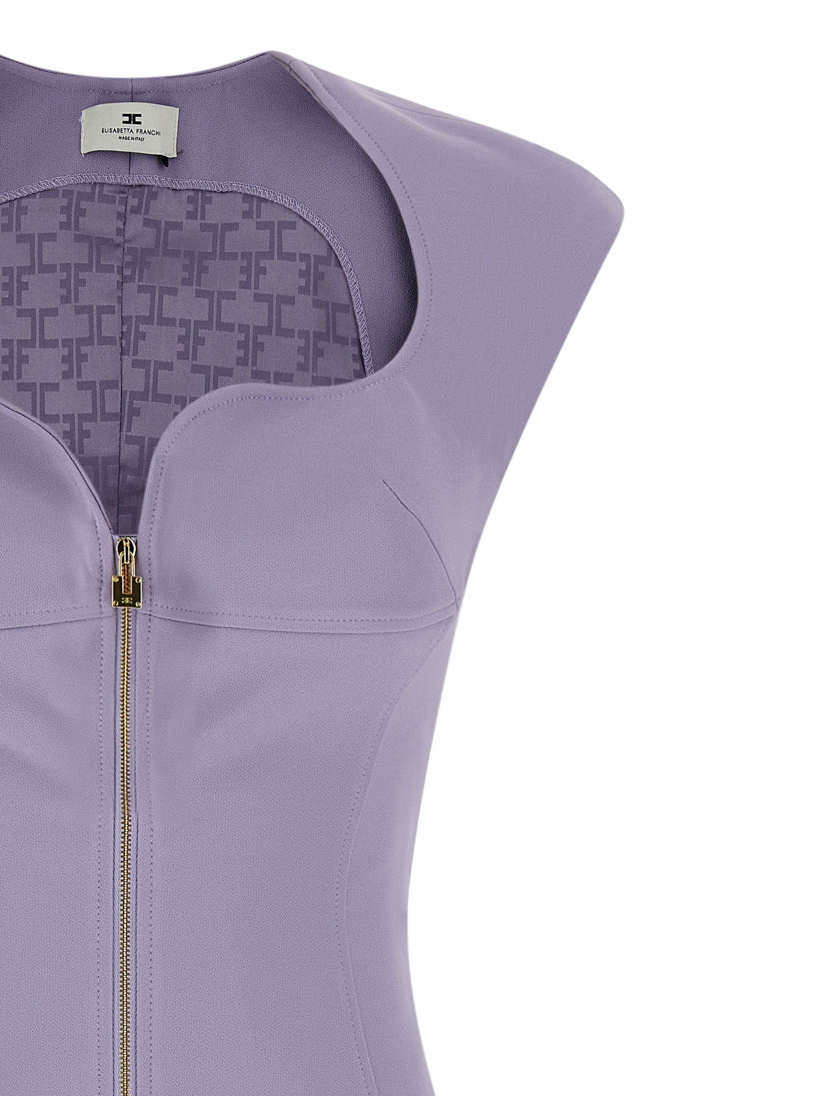 Purple Polyester Midi Dress