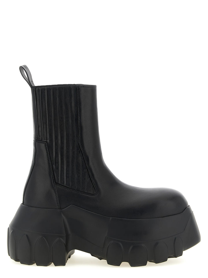 Black Ramie Ankle Boots