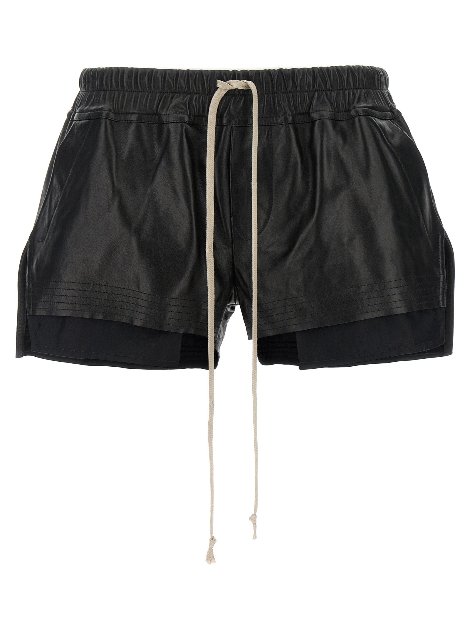 Black Lamb Leather Bermuda Shorts