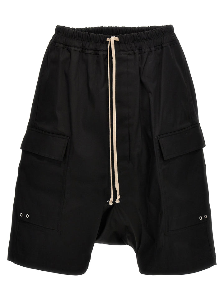 Black Cotton Bermuda Shorts