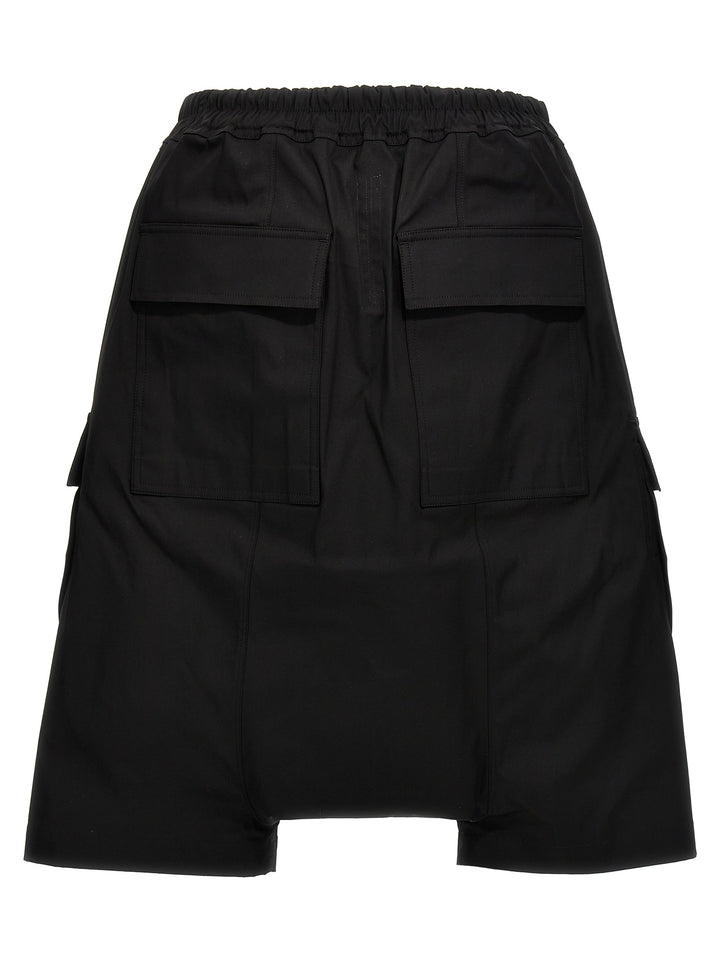 Black Cotton Bermuda Shorts