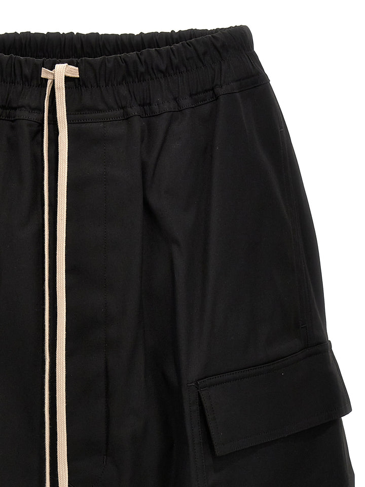 Black Cotton Bermuda Shorts