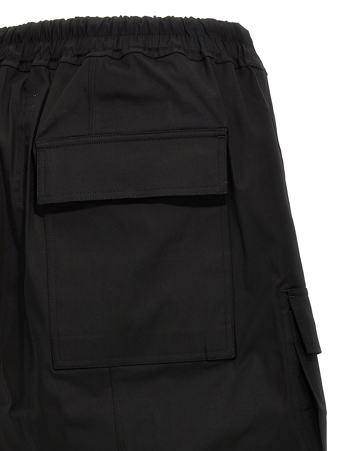 Black Cotton Bermuda Shorts