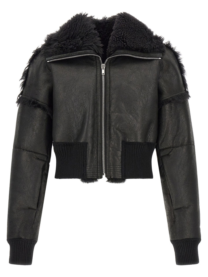 Black Lamb Fur Leather Jacket