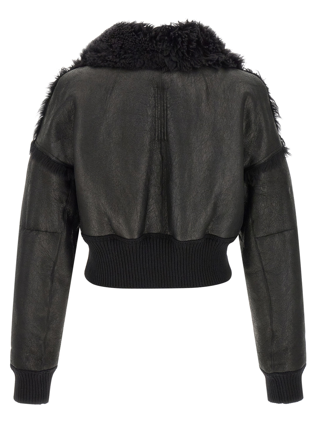 Black Lamb Fur Leather Jacket