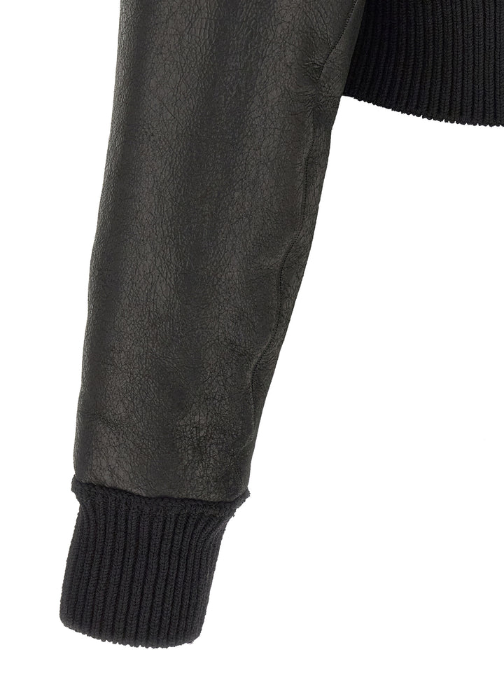 Black Lamb Fur Leather Jacket