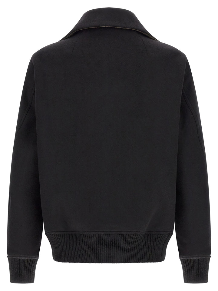 Black Virgin Wool Bomber