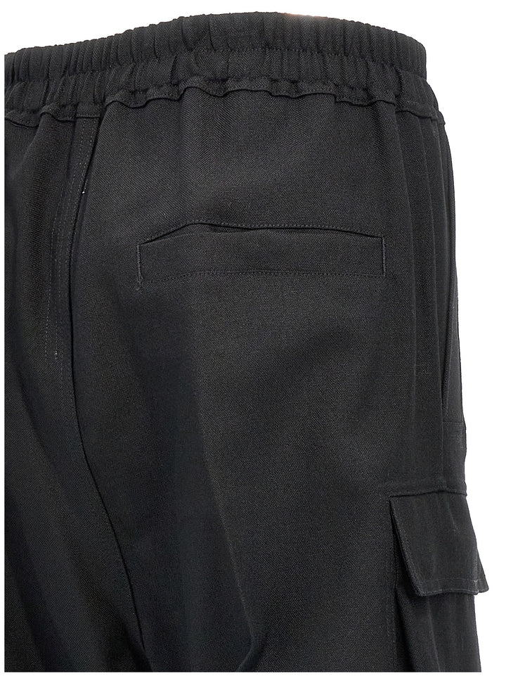 Black Wool Cargo Pants