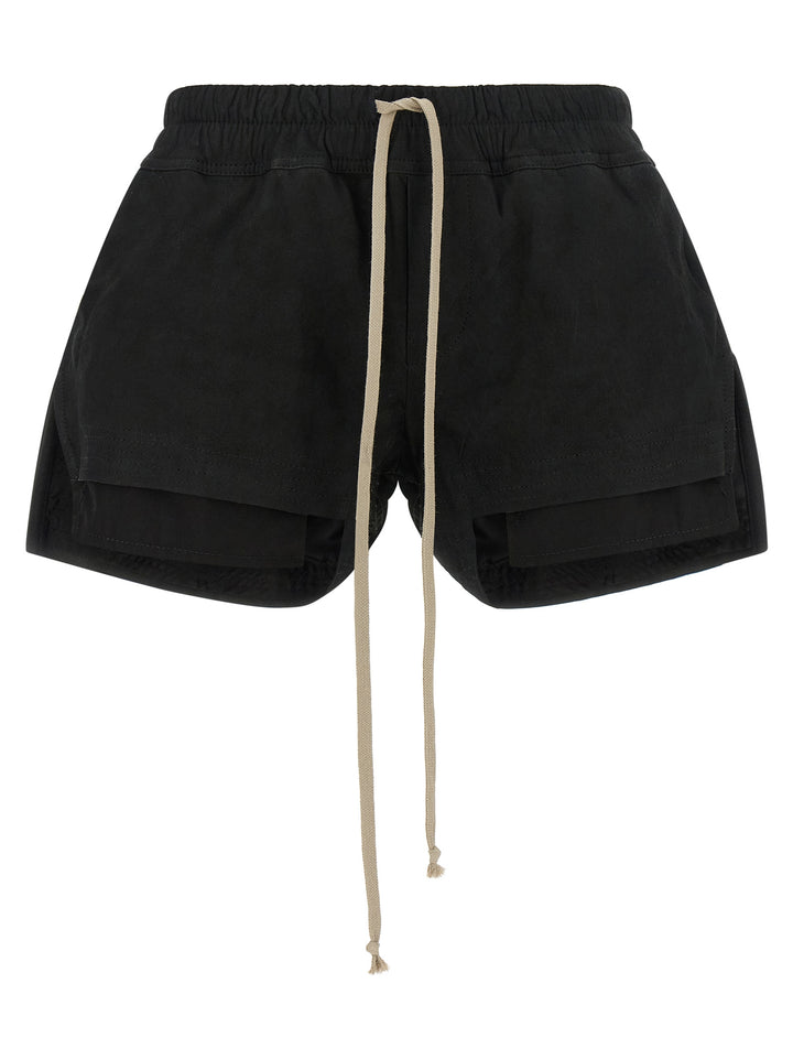 Black Lamb Leather Bermuda Shorts