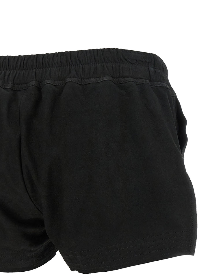 Black Lamb Leather Bermuda Shorts