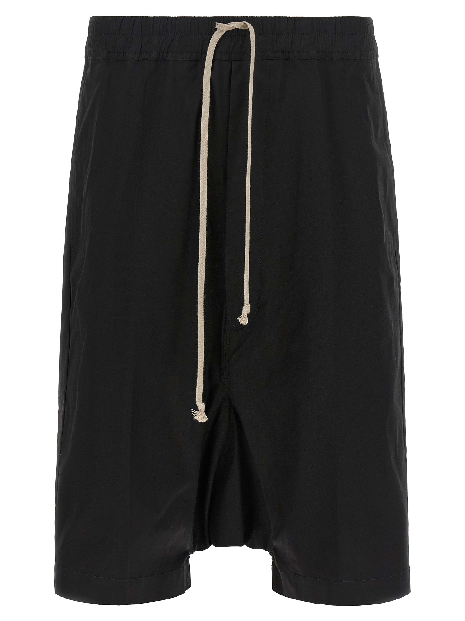 Black Cotton Bermuda Shorts