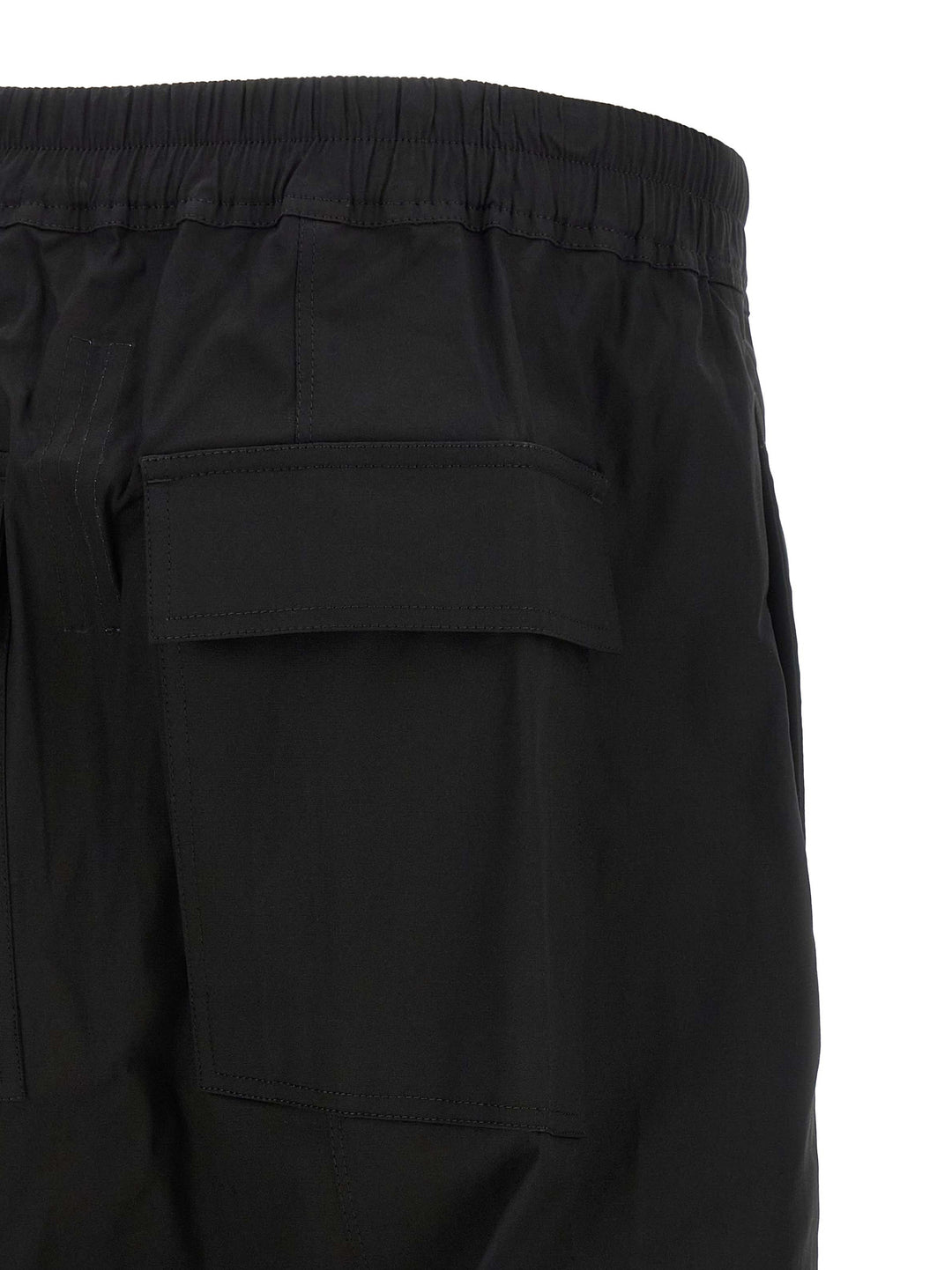 Black Cotton Bermuda Shorts