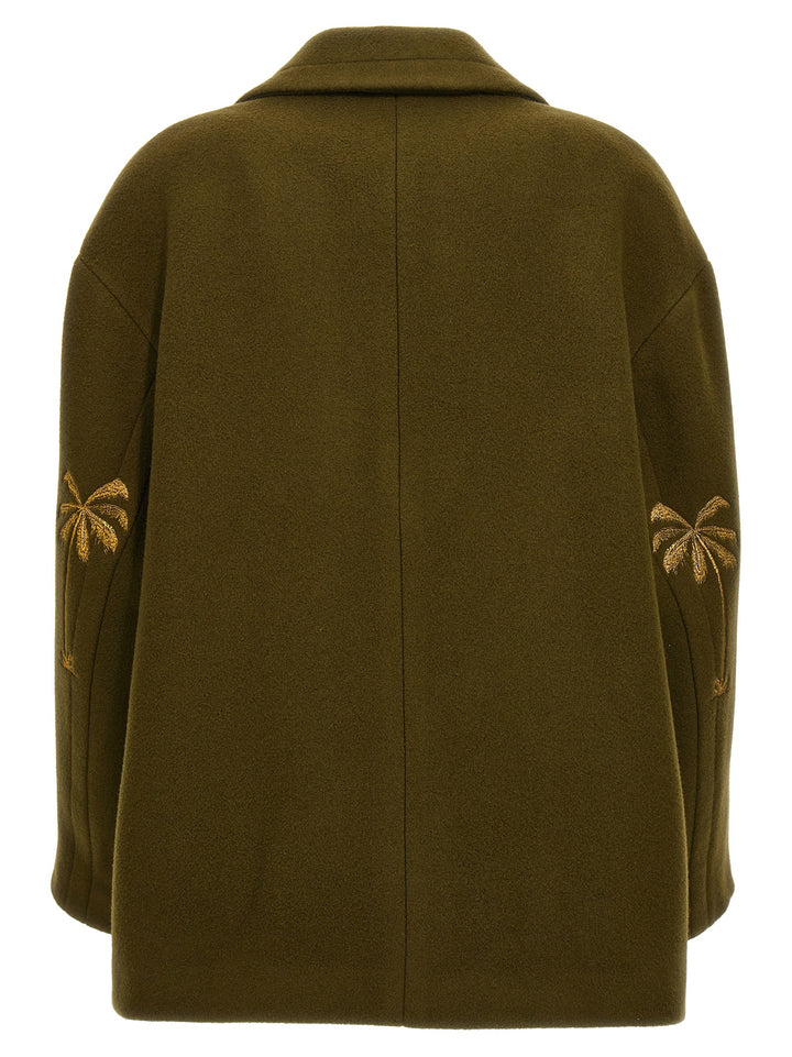 Bicolor Virgin Wool Coat